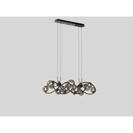 Wofi 7014-1405 - LED Lustra ar auklu NANCY 14xG9/3,5W/230V melna/spīdīgi hromēts
