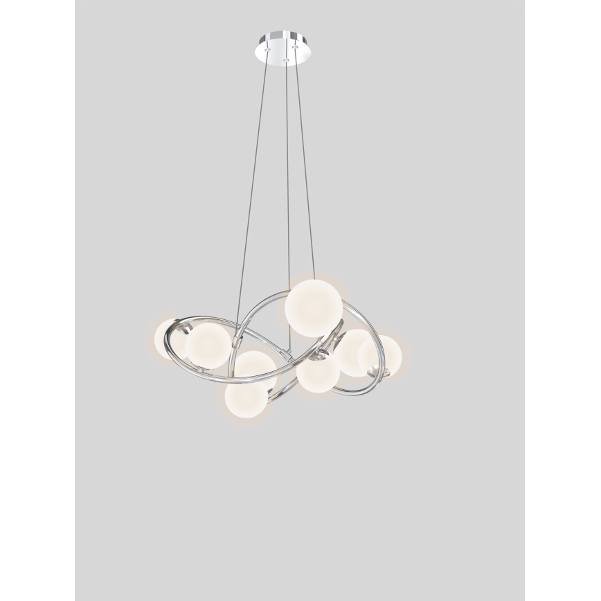 Wofi 7014-807 - LED Lustra ar auklu NANCY 8xG9/3,5W/230V spīdīgi hromēts
