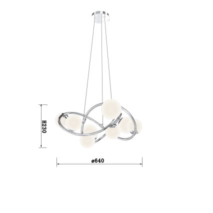 Wofi 7014-807 - LED Lustra ar auklu NANCY 8xG9/3,5W/230V spīdīgi hromēts