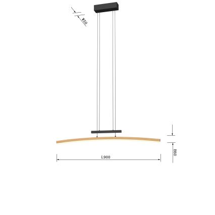 Wofi 7020-106 - LED Aptumšojama lustra ar auklu BOLOGNA LED/27W/230V