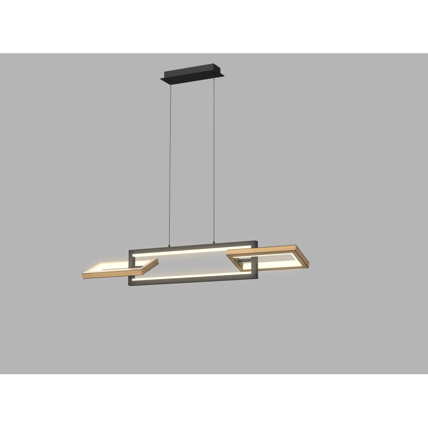 Wofi 7022-306- LED Aptumšojama lustra ar auklu MATERA LED/30W/230V melna/brūna