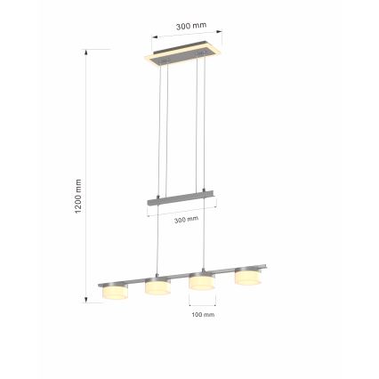 Wofi 7054-503 - LED Aptumšojama lustra ar auklu JESSE LED/21W/230V matēts hroms