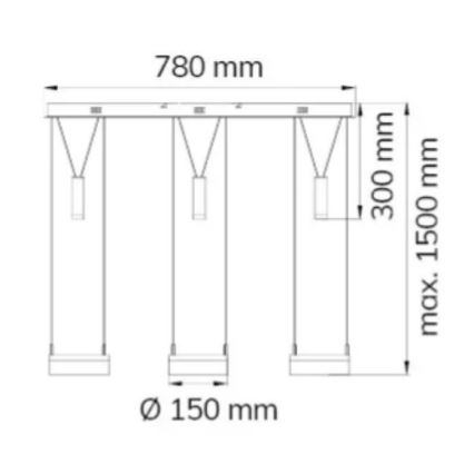 Wofi 7263.06.54.6000 - LED Aptumšojama lustra ar auklu JETTE 3xLED/7,5W/230V + 3xLED/1W