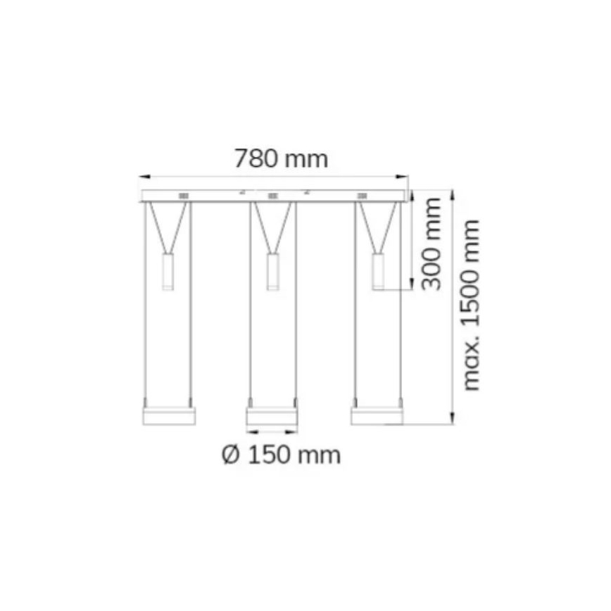 Wofi 7263.06.54.6000 - LED Aptumšojama lustra ar auklu JETTE 3xLED/7,5W/230V + 3xLED/1W