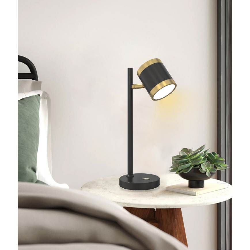 Wofi 8003-104S - LED Aptumšojama galda lampa TOULOUSE LED/10W/230V melna/zelta