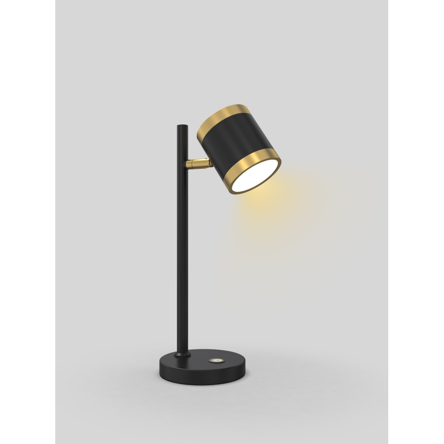 Wofi 8003-104S - LED Aptumšojama galda lampa TOULOUSE LED/10W/230V melna/zelta