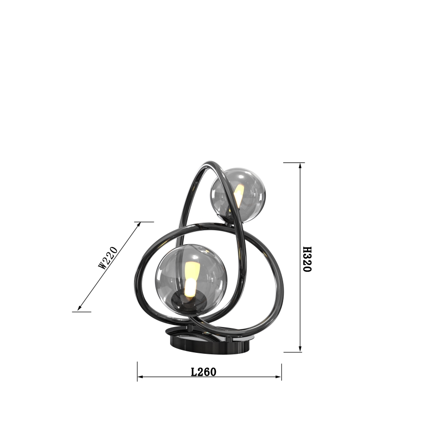Wofi 8014-205 - LED Galda lampa NANCY 2xG9/3,5W/230V melna/spīdīgi hromēts