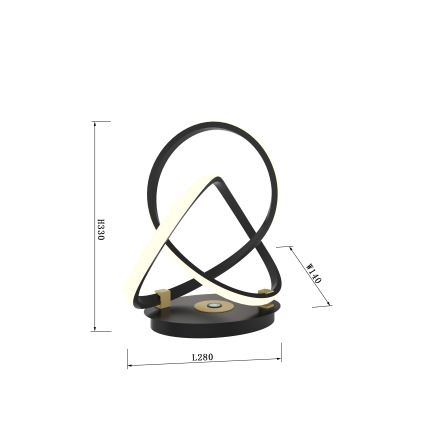 Wofi 8134-104 - LED Skārienvadāma aptumšojama galda lampa INDIGO LED/10,5W/230V melna/zelta