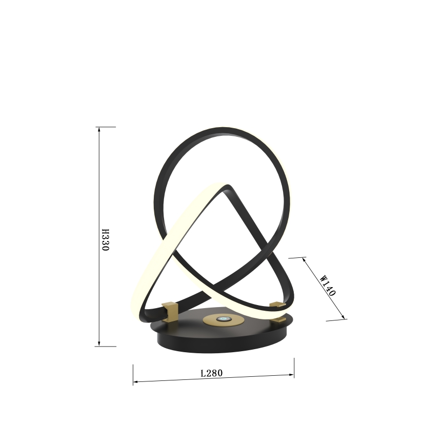 Wofi 8134-104 - LED Skārienvadāma aptumšojama galda lampa INDIGO LED/10,5W/230V melna/zelta