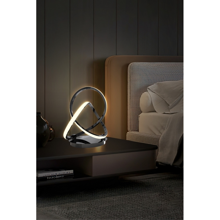 Wofi 8134-105 - LED Skārienvadāma aptumšojama galda lampa INDIGO LED/10,5W/230V melna/spīdīgi hromēts