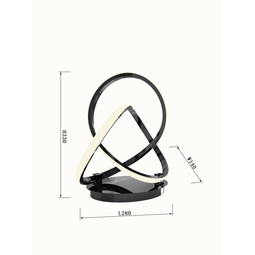 Wofi 8134-105 - LED Skārienvadāma aptumšojama galda lampa INDIGO LED/10,5W/230V melna/spīdīgi hromēts
