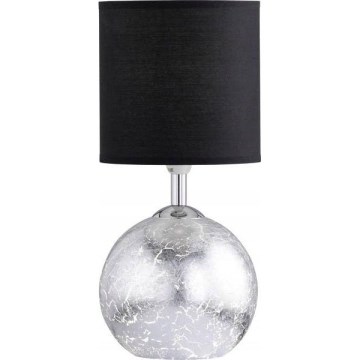 Wofi 8149.02.70.6010 - Galda lampa CARMEN 1xE14/40W/230V melna/sudraba