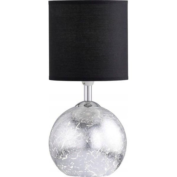 Wofi 8149.02.70.6010 - Galda lampa CARMEN 1xE14/40W/230V melna/sudraba