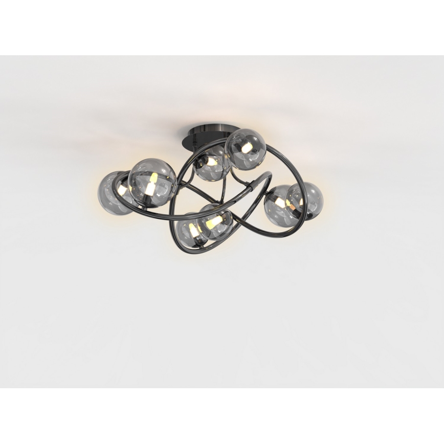 Wofi 9014-805 - LED Virsapmetuma lustra NANCY 8xG9/3,5W/230V melna/spīdīgi hromēts