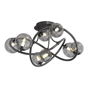 Wofi 9014-805 - LED Virsapmetuma lustra NANCY 8xG9/3,5W/230V melna/spīdīgi hromēts