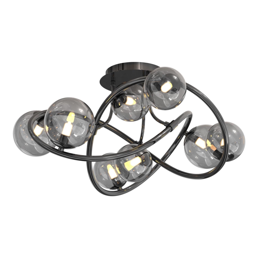 Wofi 9014-805 - LED Virsapmetuma lustra NANCY 8xG9/3,5W/230V melna/spīdīgi hromēts