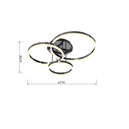 Wofi 9049-405 - LED Aptumšojama virsapmetuma lustra PERPIGNAN LED/51W/230V melna/spīdīgi hromēts