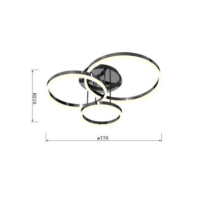 Wofi 9049-405 - LED Aptumšojama virsapmetuma lustra PERPIGNAN LED/51W/230V melns hroms