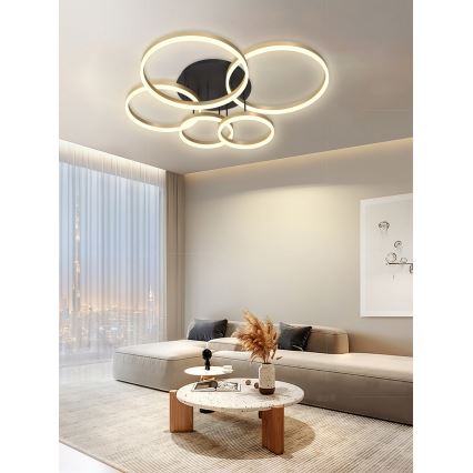 Wofi 9049-601 - LED Aptumšojama virsapmetuma lustra PERPIGNAN LED/80W/230V zelta