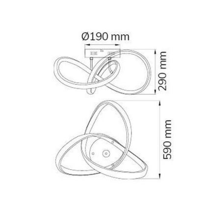 Wofi 9134.01.88.9000 - LED Virsapmetuma lustra INDIGO LED/45W/230V