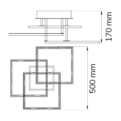 Wofi 9243.03.10.9300 - LED Aptumšojama virsapmetuma lustra MODESTO LED/33W/230V