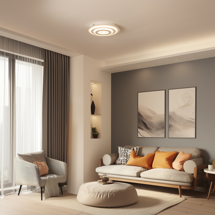 Wofi 9464.01.06.9000 - LED griestu lampa FLYNN LED/25W/230V Ø 60 cm balta