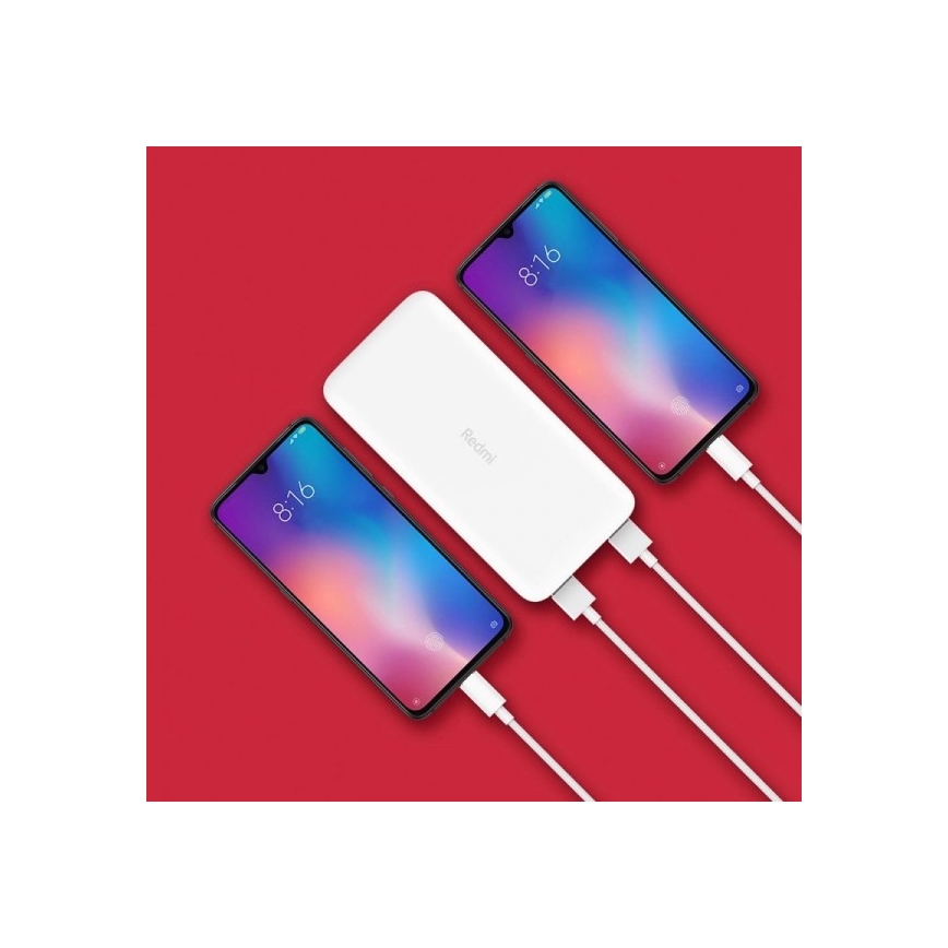 Xiaomi 20000 mAh Redmi 18W Ātrās uzlādes ārējais akumulators Balts