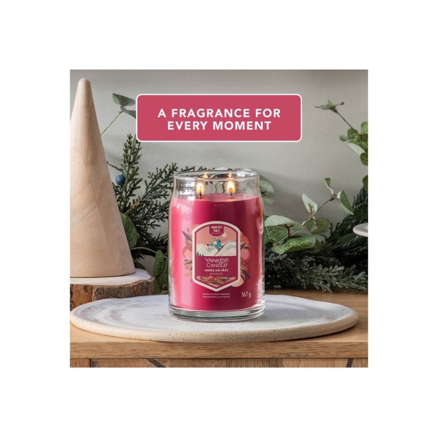 Yankee Candle - Liela aromātiskā svece SANTA ON SKIS 567g 60-90 st.