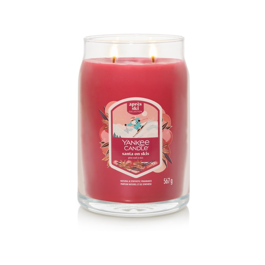 Yankee Candle - Liela aromātiskā svece SANTA ON SKIS 567g 60-90 st.