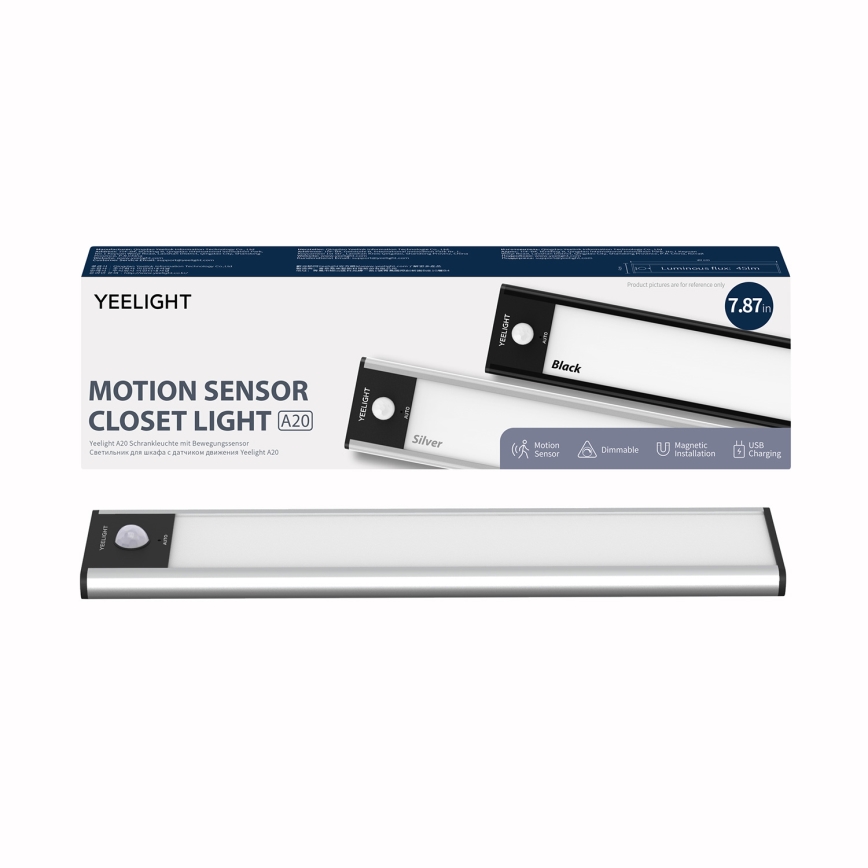 Yeelight - LED regulējama uzlādes mēbeļu apgaismojuma lampa ar sensoru LED/1,8W/1100 mAh 4000K 20 cm sudraba krāsā