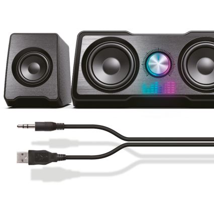 Yenkee - Galda USB skaļruņu sistēma 16W/5V melna