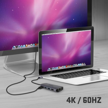 Yenkee - Vairāku pieslēgvietu adapteris 8in1 USB tips C