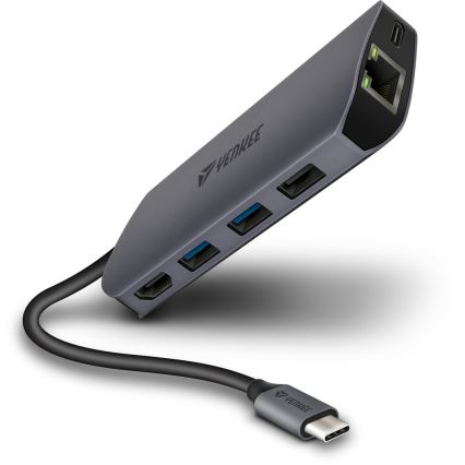 Yenkee - Vairāku pieslēgvietu adapteris 8in1 USB tips C