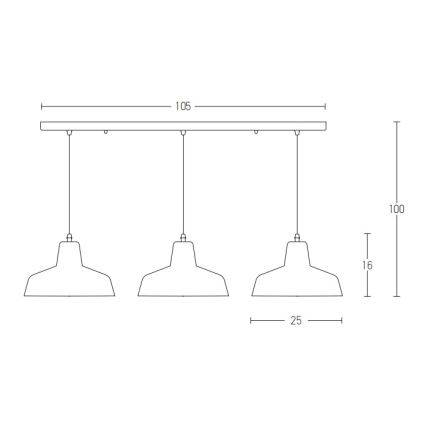 Zambelis 1653 - Lustra ar auklu 3xE27/40W/230V, betons