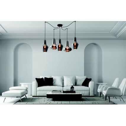 Zambelis 17150 - Lustra ar auklu 5xE27/40W/230V zirneklis