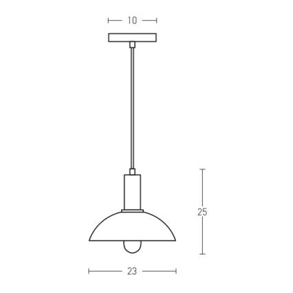 Zambelis 180052 - Lustra ar auklu 1xE27/40W/230V melna