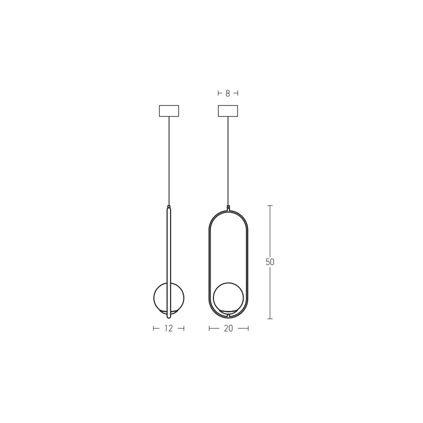 Zambelis 18142-BR - Lustra ar auklu 1xG9/9W/230V