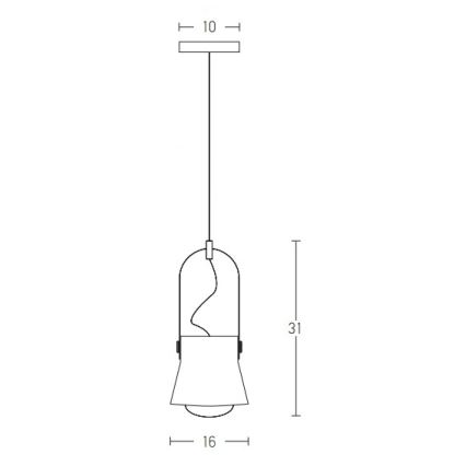 Zambelis 18192 - Lustra ar auklu 1xE27/40W/230V melna