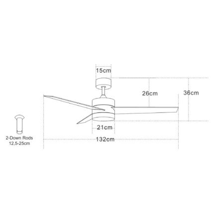 Zambelis 19134 - LED Griestu ventilators LED/15W/230V 3000/4000/6000K matēts hroms + tālvadības pults