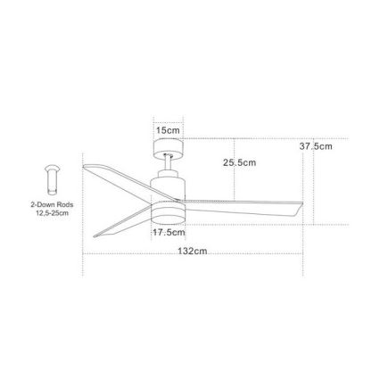 Zambelis 19135 - LED Griestu ventilators LED/15W/230V 3000/4000/6000K + tālvadības pults