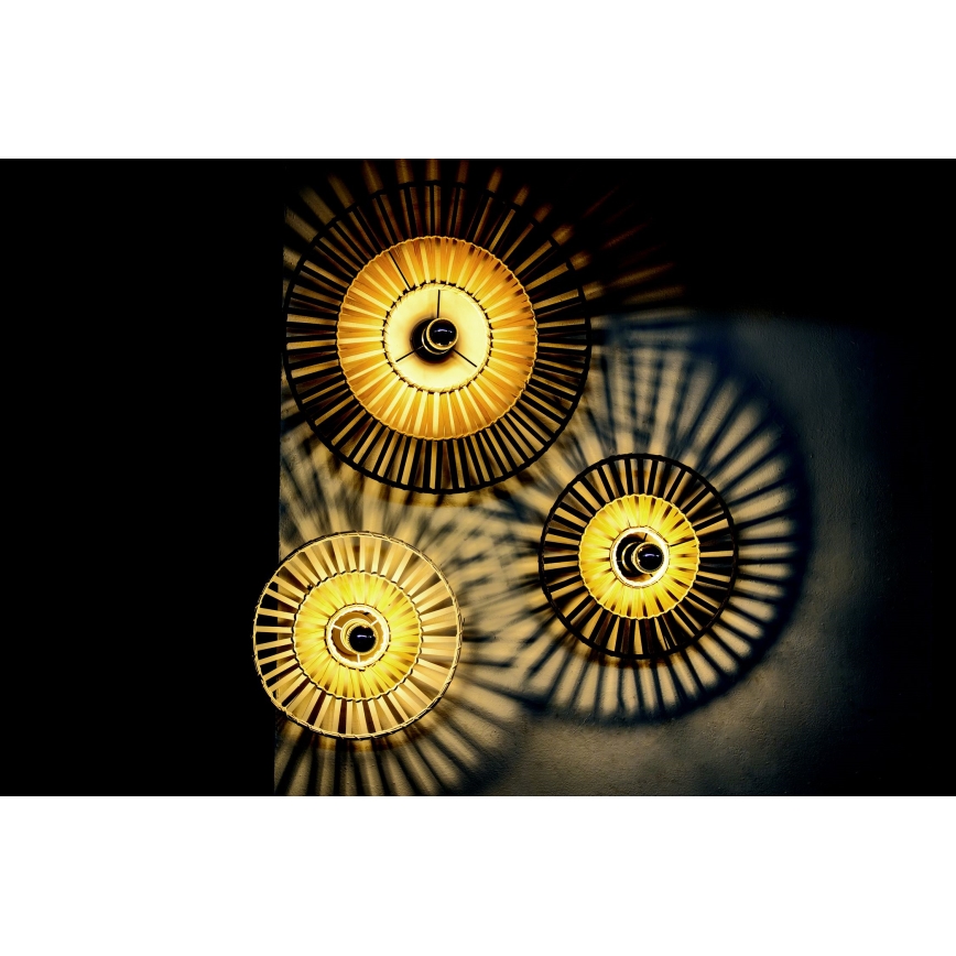 Zambelis 19252 - Sienas lampa 1xE27/40W/230V bambusa/melna