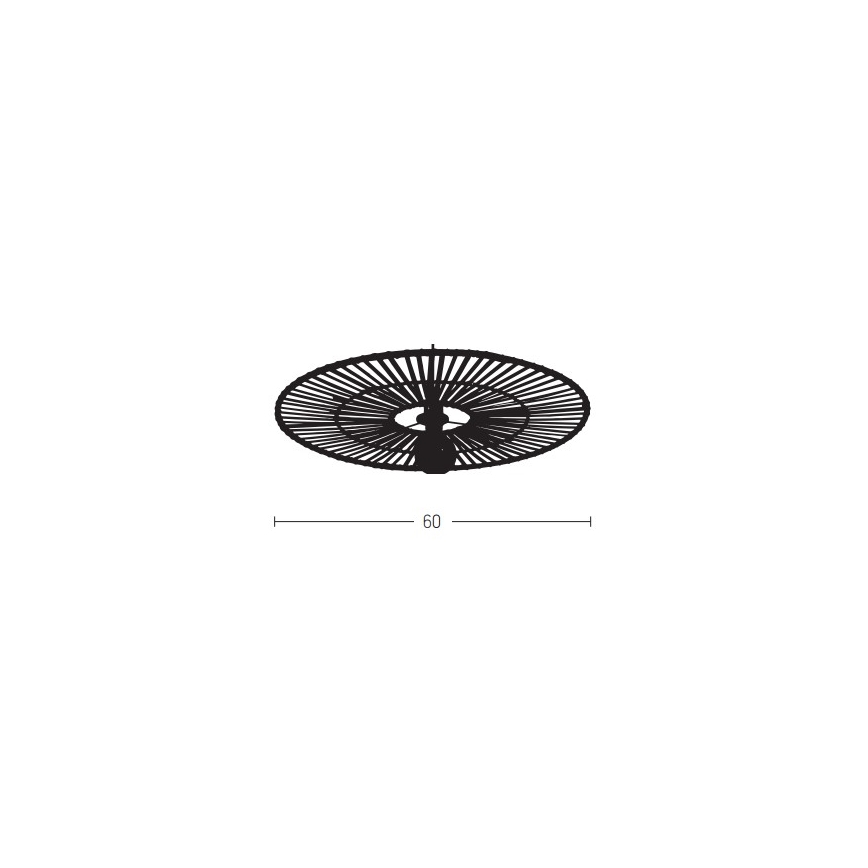 Zambelis 19252 - Sienas lampa 1xE27/40W/230V bambusa/melna