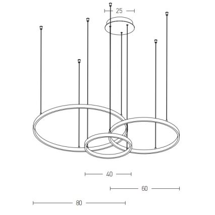 Zambelis 1956-D - LED Aptumšojama lustra ar auklu LED/136W/230V