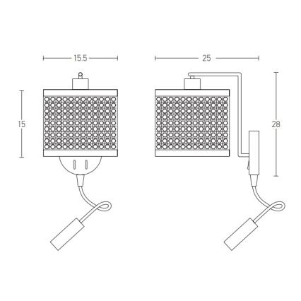 Zambelis 20355 - LED Sienas lampa 1xE27/40W + LED/3W/230V rotanga