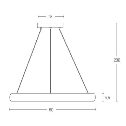 Zambelis 2054 - LED Aptumšojama lustra ar auklu LED/50W/230V d. 60 cm zelta