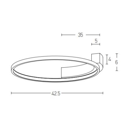 Zambelis 2074 - LED Sienas lampa LED/25W/230V d. 42,5 cm melna