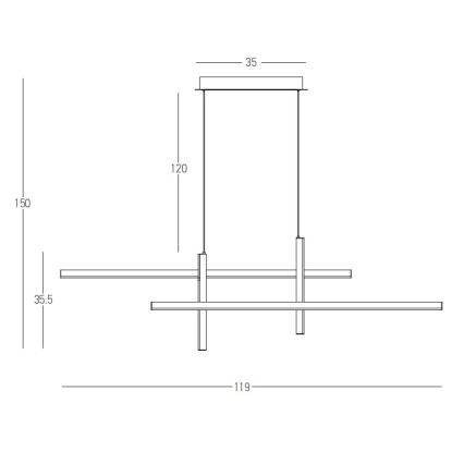 Zambelis 22022 - LED Aptumšojama lustra ar auklu LED/41W/230V zelta