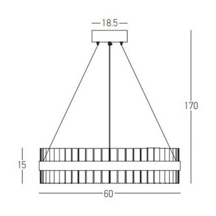 Zambelis 22039 - LED Aptumšojama lustra ar auklu LED/56W/230V zelta