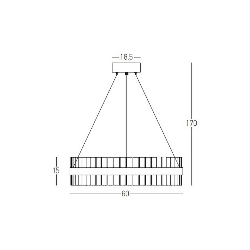 Zambelis 22039 - LED Aptumšojama lustra ar auklu LED/56W/230V zelta