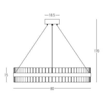 Zambelis 22040 - LED Aptumšojama lustra ar auklu LED/68W/230V zelta